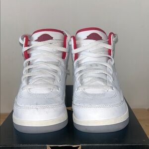 Kids White and Red Sneakers